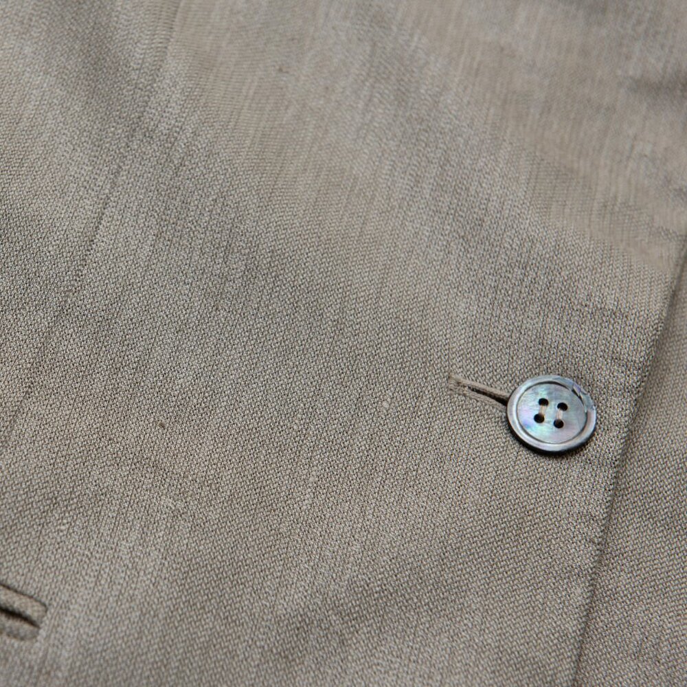 Burberry London Vintage 80s Blazer Linen Blend Gold Metallic Size 12 - Picture 6 of 8